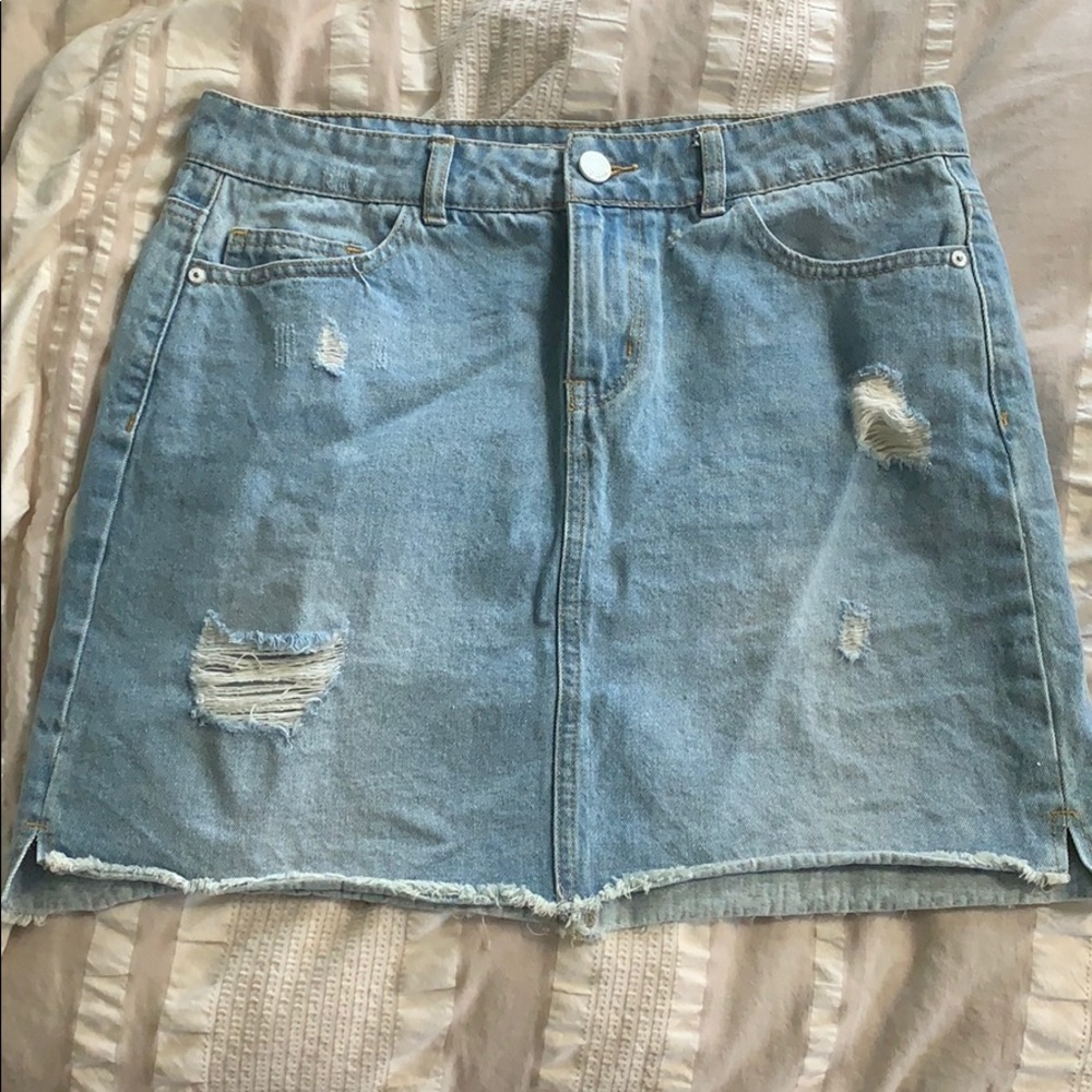 Light wash denim skirt